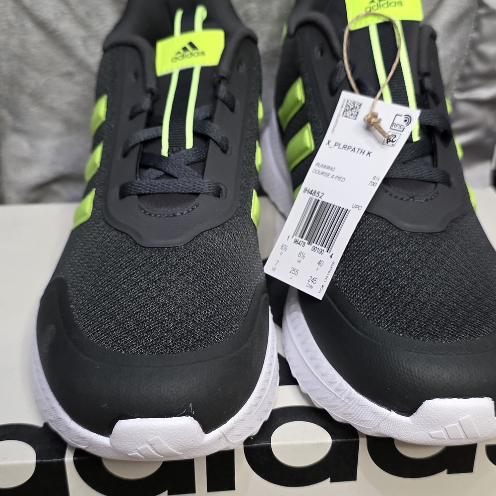 Adidas Black and Neon Green Running Shoes